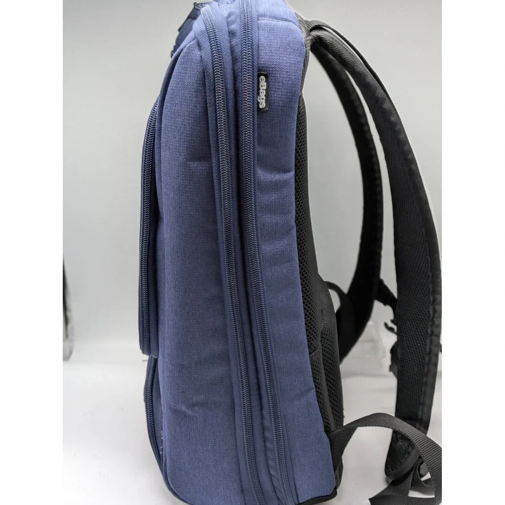eBags Professional Slim Laptop Backpack Blue Travel Business Carry On 16x14x5.5
